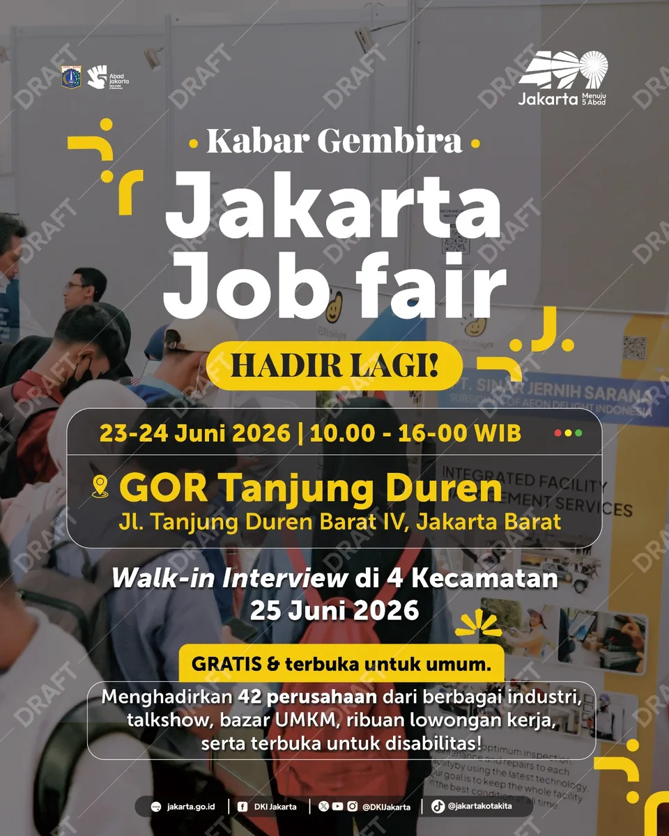Job Fair Kabupaten Aceh Barat 2026 (Suku Dinas TKTE Wilayah Kabupaten Aceh Barat Barat) : 23-24 Juni 2026